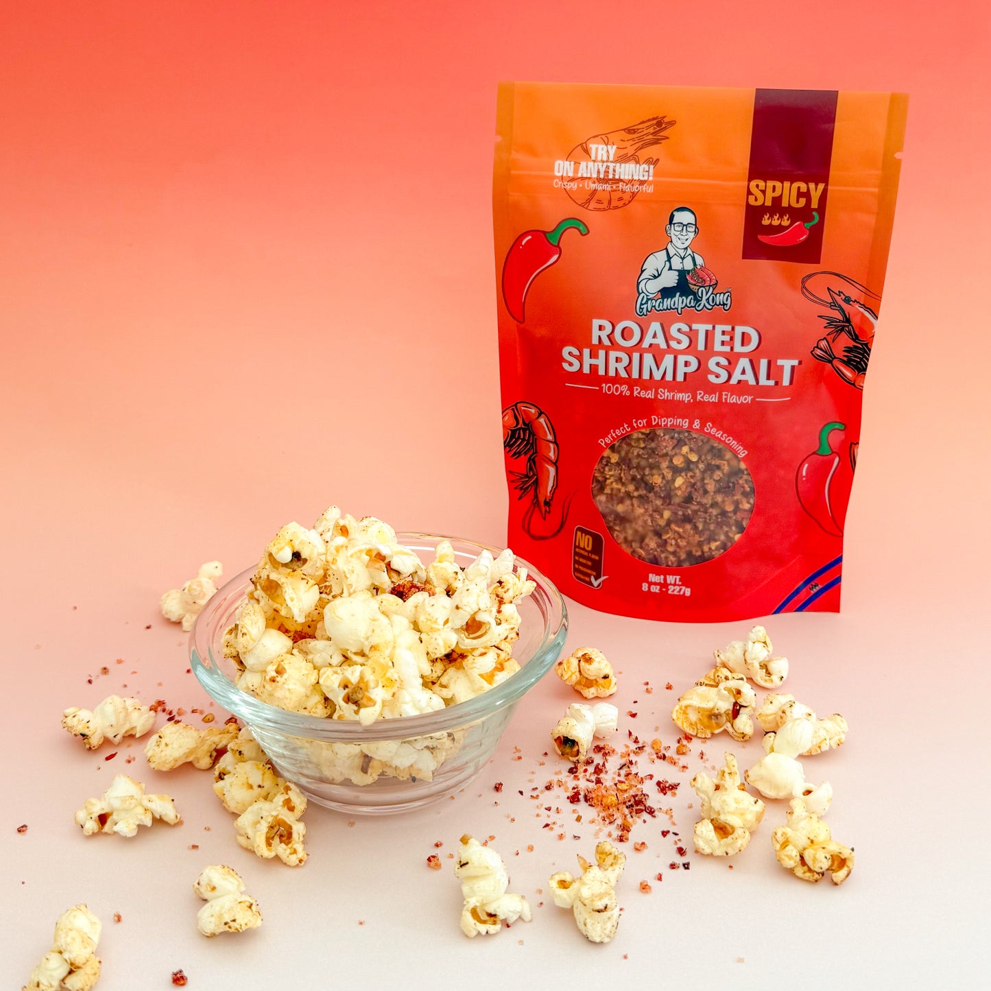 PREMIUM Roasted Shrimp Salt- COMBO PACK, MILD & SPICY