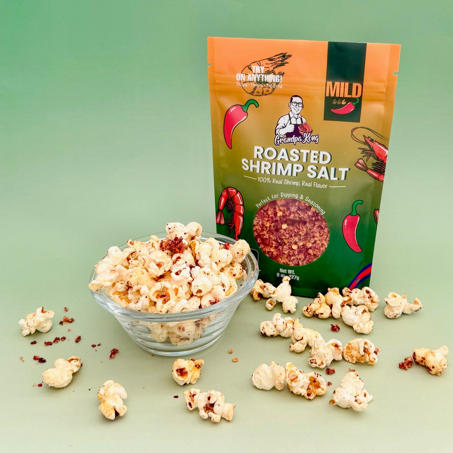 PREMIUM Roasted Shrimp Salt- COMBO PACK, MILD & SPICY