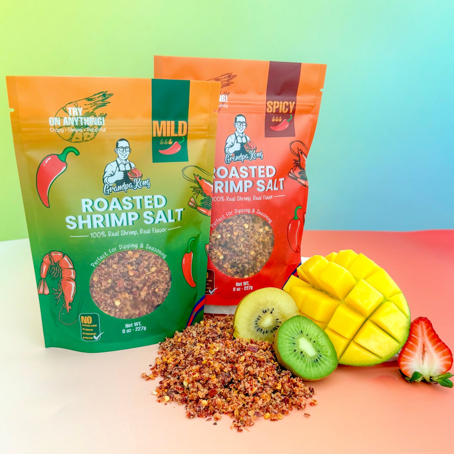 PREMIUM Roasted Shrimp Salt- COMBO PACK, MILD & SPICY