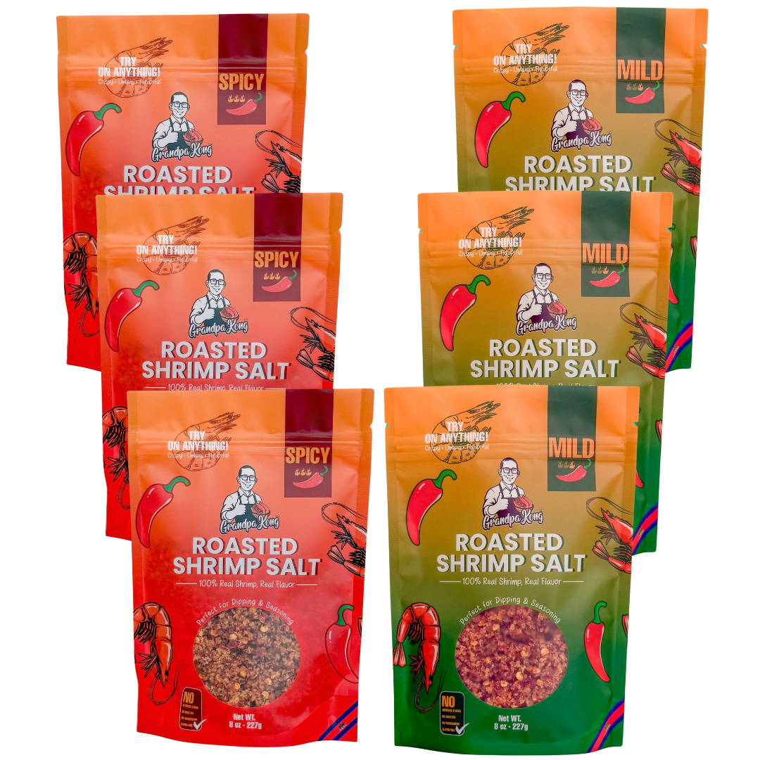 PREMIUM Roasted Shrimp Salt - 6 PACK MILD & SPICY