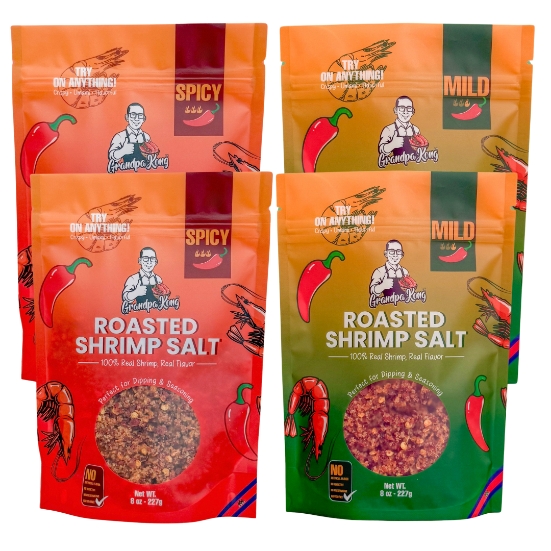 PREMIUM Roasted Shrimp Salt - 4 PACK MILD & SPICY