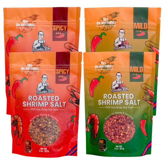 PREMIUM Roasted Shrimp Salt - 4 PACK MILD & SPICY